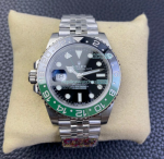 2022 New Left-Handed Rolex GMT Master II Sprite Watch Clean 3285 Black Dial Jubilee Band